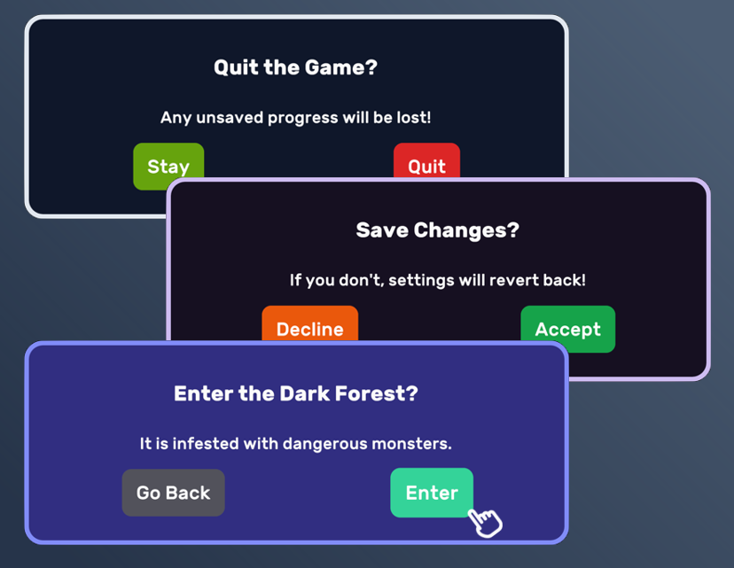 Confirmation Popup Example