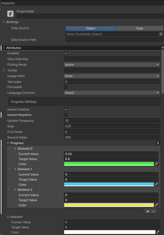 Progress Bar Attributes