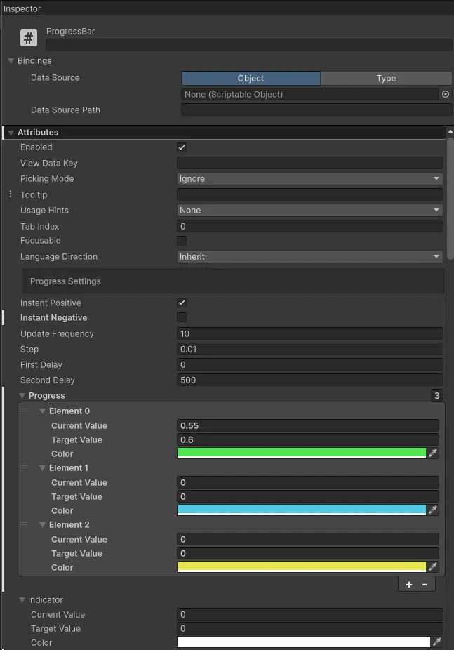 Progress Bar Attributes